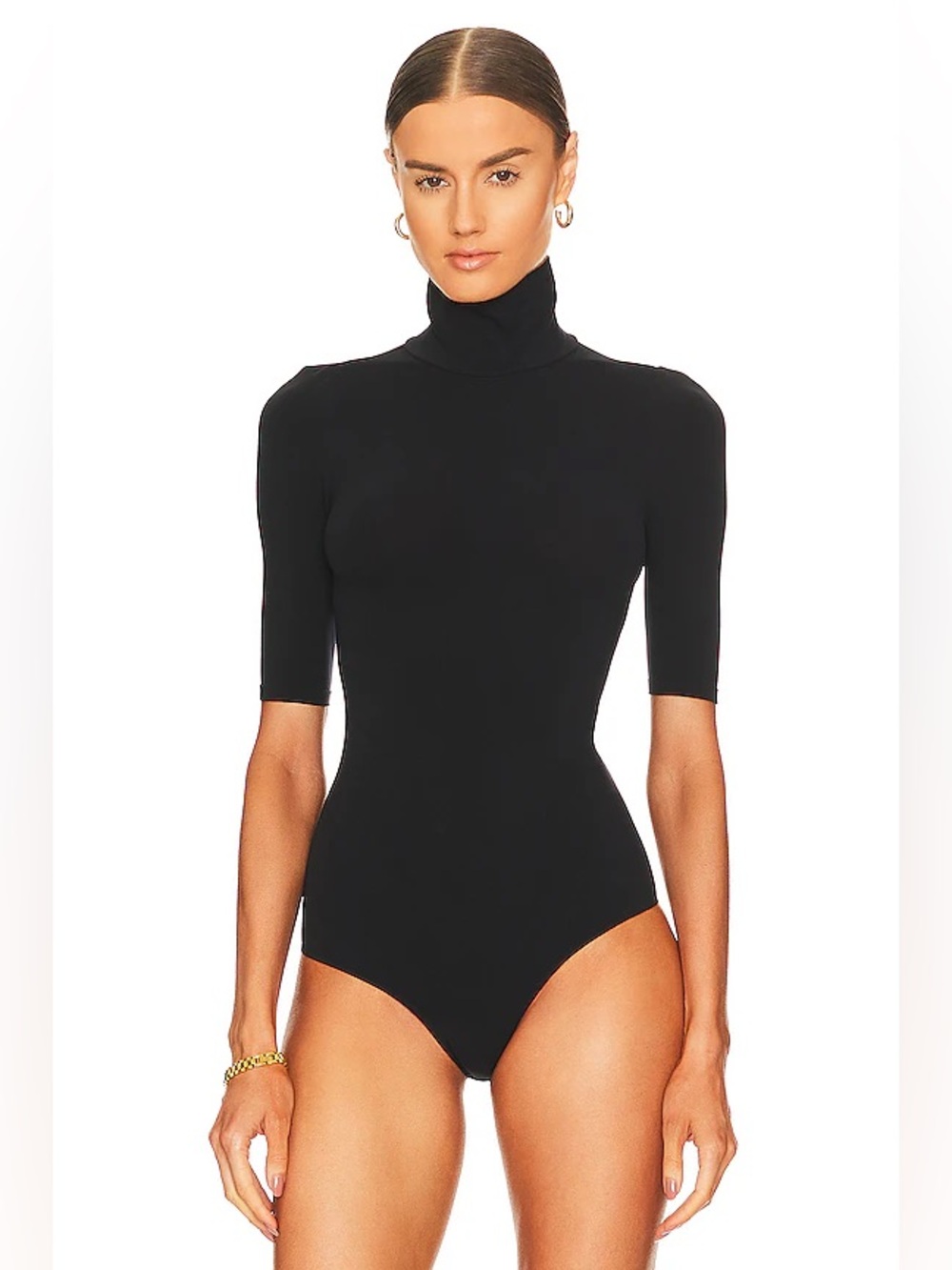 COMMANDO Black Turtleneck 3/4 Sleeve Bodysuit Sz OS